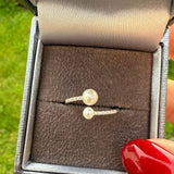 Sterling Silver Twin Pearl Ring