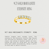 Moissanite Eternity Ring- 9ct Yellow Gold