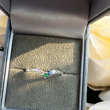 Sterling Silver Multi-Gemstone Curved Ring