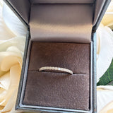 Moissanite Stones- Sterling Silver Eternity Half Encrusted Ring- Silver