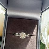 Solitaire Moissanite Ring Set - Silver