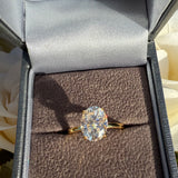 2ct Moissanite Sterling Silver Gold Plated Halo Ring- Gold