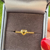 Gold-Plated Sterling Silver Beaded Heart Ring