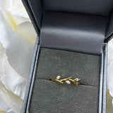Gold Plated Leaf Ring- Sterling Silver