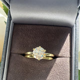 Solitaire Moissanite Ring Set - Gold