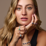 Sterling Silver Classic Green Garnet Ring