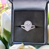 Sterling Silver Pear Ring Set