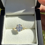 9ct Gold Moissanite Halo Ring -2.5 ct