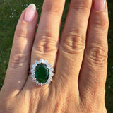 Sterling Silver Emerald  Ring