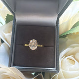 2ct Moissanite Sterling Silver Gold Plated Halo Ring- Gold