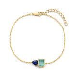 Duo Cluster Bracelet | Sterling Silver Gold Plated