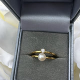 Gold Plated Pearl Ring- Sterling Silver