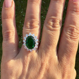 Sterling Silver Emerald  Ring