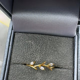 Gold Plated Leaf Ring- Sterling Silver