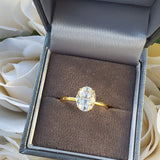 2ct Moissanite Sterling Silver Gold Plated Halo Ring- Gold