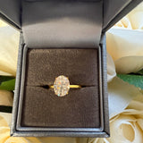 2ct Moissanite Sterling Silver Gold Plated Halo Ring- Gold