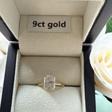 9ct Gold 3ct Radiant Cut Moissanite Ring