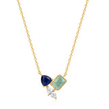 Trio Cluster Pendant Necklace | Sterling Silver Gold Plated