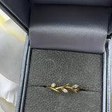 Gold Plated Leaf Ring- Sterling Silver