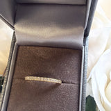 Sterling Silver Gold PlatedEternity Half Encrusted Ring- Gold