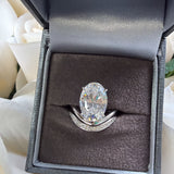 The Golden Wave Oval Ring Set - Silver