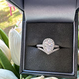 Sterling Silver Pear Ring Set