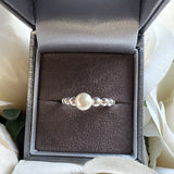 Sterling Silver Beaded Pearl Ring