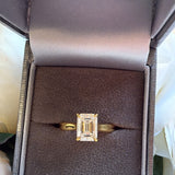 2ct Moissanite Radiant Cut Sterling Silver Gold Plated Ring- Gold