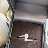 Sterling Silver Twin Pearl Ring