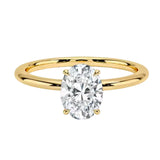 2ct Moissanite Sterling Silver Gold Plated Halo Ring- Gold