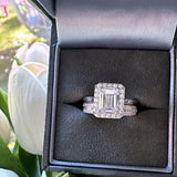 Sterling Silver Princess Emerald Cut Ring Set