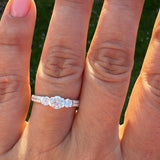 Luna Grace Three-Stone Ring- Sterling Silver