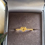 Gold-Plated Sterling Silver Beaded Heart Ring