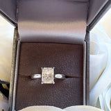 2ct Moissanite Radiant Cut Sterling Silver Ring