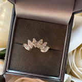 Sterling Silver Marquise Crystal Open Ring