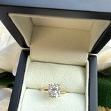 9ct Gold 3ct Moissanite Halo Ring