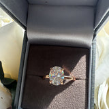 Sterling Silver Rose  Gold Plated Halo Ring