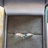 Sterling Silver Multi-Gemstone Curved Ring