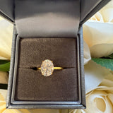 2ct Moissanite Sterling Silver Gold Plated Halo Ring- Gold