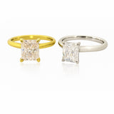 2ct Moissanite Radiant Cut Sterling Silver Ring