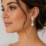 Bridal Pearl Drop Earrings – Sterling Silver