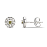 August Birthstone Sterling Silver Earrings
