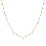 Mini Pearl Gold Necklace - Sterling Silver