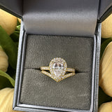 Gold - Sterling Silver Pear Ring Set