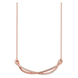 Rose Gold Intertwined Necklace- Sterling Silver