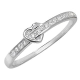Sterling Silver Band with Heart Ring