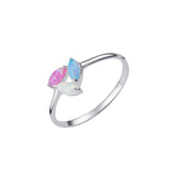 Sterling Silver Three Opal Ring