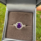 Sterling Silver Amethyst Cluster Ring