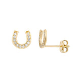9ct Lucky Shoe Horse Earrings- 9ct gold