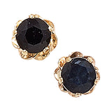 9ct Black Garnet Studs- 9ct gold earrings